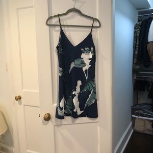 Dark blue banana leaf dress